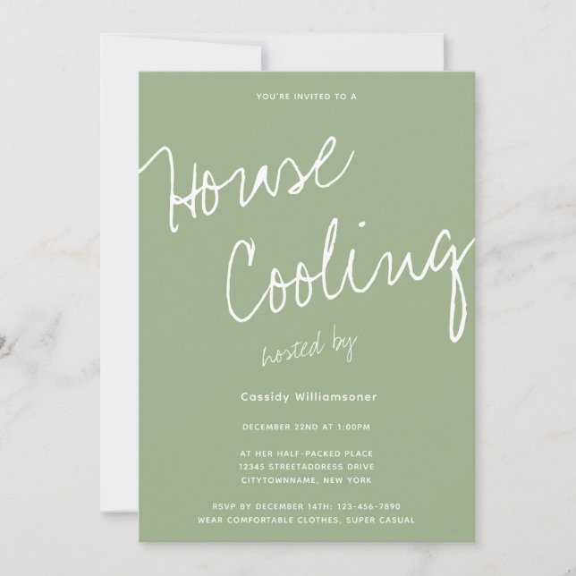 Casual Typography House Cooling Party Invitation (Front)