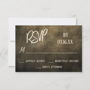 Casual Typography RSVP, Industrial Grunge, Lights RSVP Card