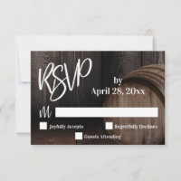 Casual Typography Wooden Barrel Wedding