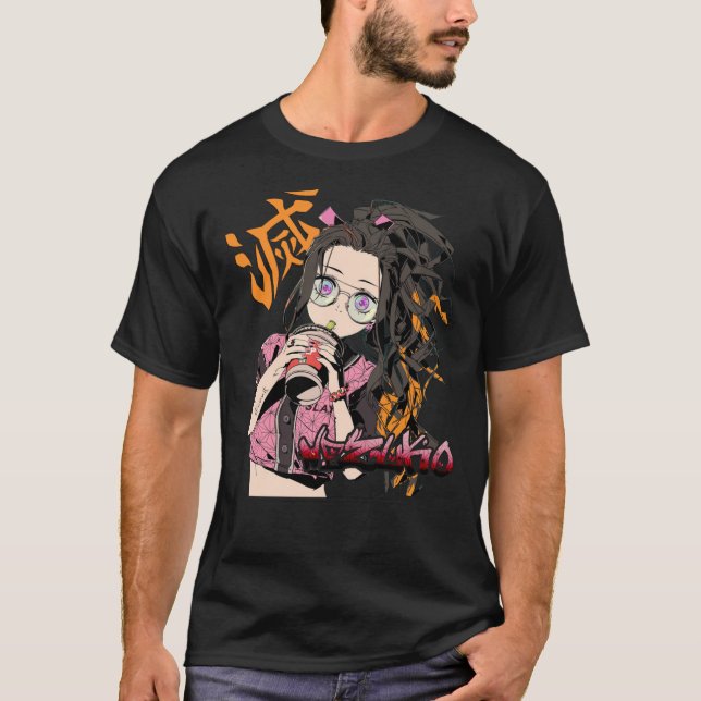 Casual Waifu Nezuko Kny Anime Kimetsu No Yaiba Dem T-Shirt (Front)