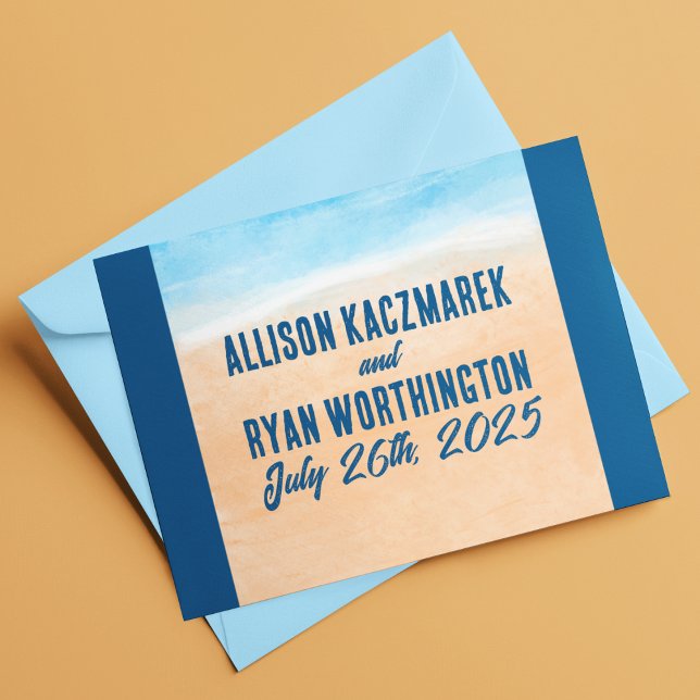 Casual Watercolor Beach Wedding Thank You Card (Creator Uploaded)