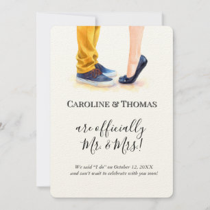 Casual Wedding Announcement Couple Illustration
