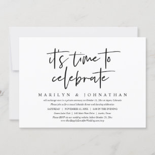 Casual Wedding Elopement, It is time to celebrate Invitation