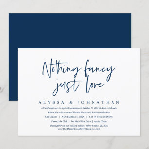 Casual Wedding Elopement, Nothing Fancy, Just Love Invitation