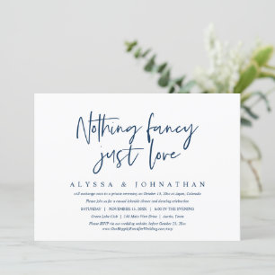 Casual Wedding Elopement, Nothing Fancy, Just Love Invitation