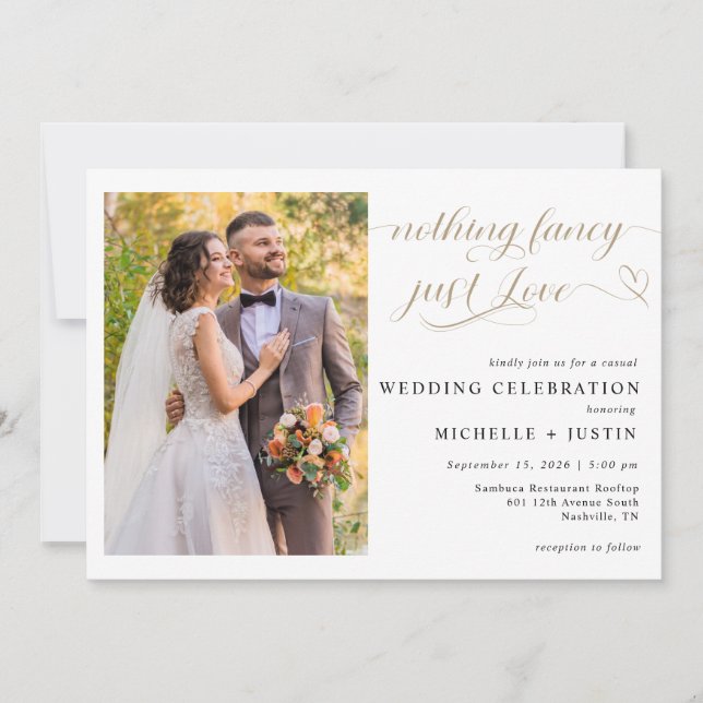 Casual Wedding Just Love Invitation (Front)