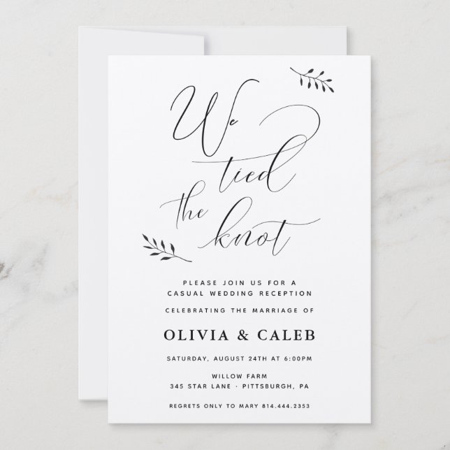 Casual Wedding Reception Invitation (Front)