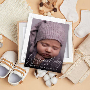 Casual Welcome New Baby Photo Announcement Postcard