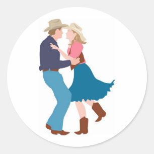 Casual Western Wedding Reception Classic Round Sticker