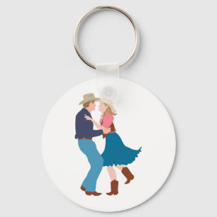 Casual Western Wedding Reception Key Ring