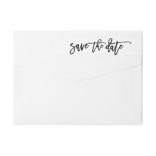 Casually Brushed Save The Date Wraparound Label