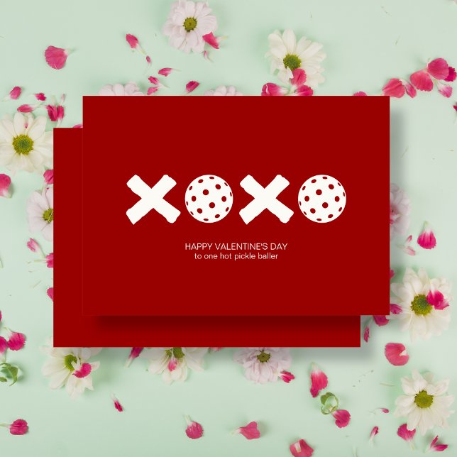 Casually Chic XOXO Pickleball Valentine's Day Card (Creator Uploaded)
