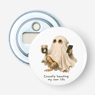 Casually Haunting My Own Life Bearded Dragon Art Bottle Opener