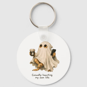 Casually Haunting My Own Life Bearded Dragon Art Key Ring