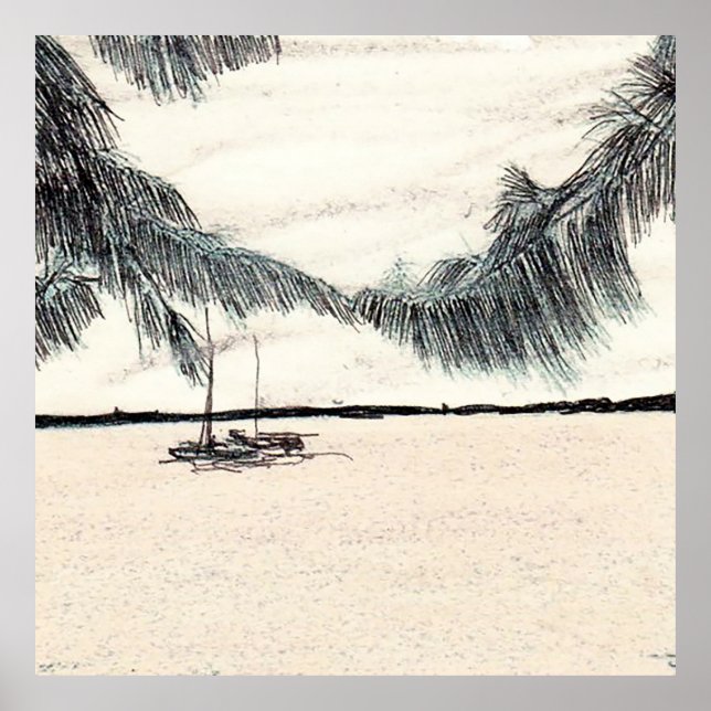 Casuarina Trees, Long Island Bahamas Poster (Front)