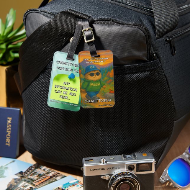 Cat 06 Kids Luggage Tag (Front & Back)