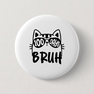 Cat 100th Day Of School Teacher Boys 100 Days Of 6 Cm Round Badge