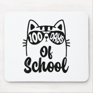 Cat 100th Day Of School Teacher Kids 100 Days Of Mouse Mat