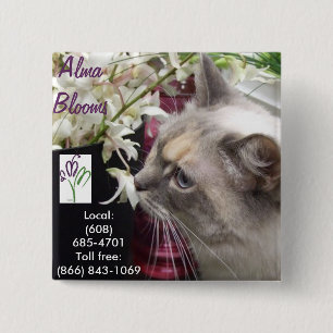 Cat 15 Cm Square Badge