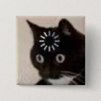 cat 15 cm square badge