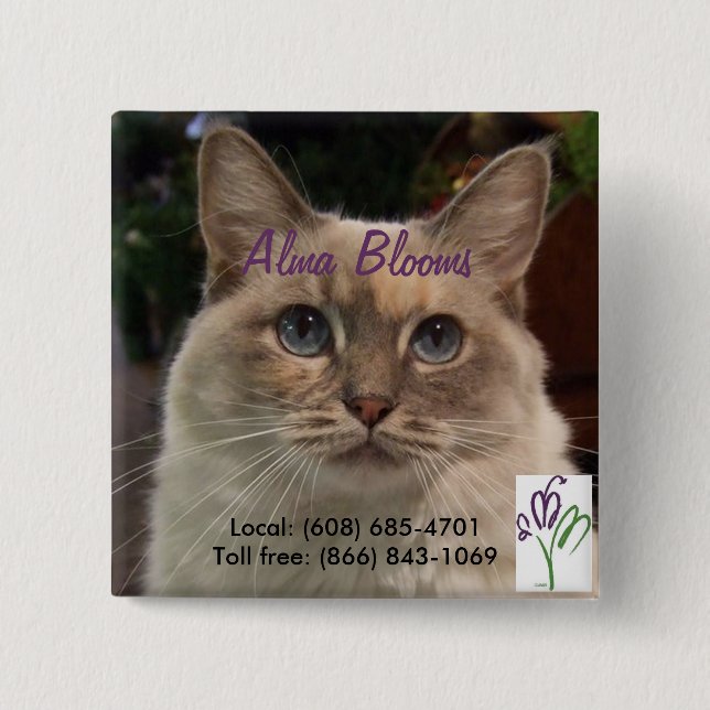 Cat 15 Cm Square Badge (Front)