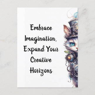 Cat 1 Kitten and top hat watercolor Postcard