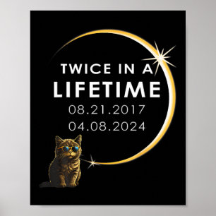 Cat 2024 Total Solar Eclipse Twice In A Lifetime Poster