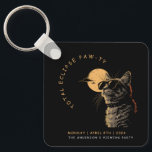 Cat 2024 Total Solar Eclipse Viewing Party Invi Key Ring<br><div class="desc">Introducing our Cat 2024 Total Solar Eclipse Viewing Party Invitation, an elegant and exclusive way to celebrate this celestial event. Adorned with sleek black and shimmering gold accents, this invitation sets the tone for a sophisticated gathering under the cosmic spectacle of the total solar eclipse. With the year 2024 prominently...</div>