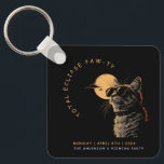 Cat 2024 Total Solar Eclipse Viewing Party Invi Key Ring<br><div class="desc">Introducing our Cat 2024 Total Solar Eclipse Viewing Party Invitation, an elegant and exclusive way to celebrate this celestial event. Adorned with sleek black and shimmering gold accents, this invitation sets the tone for a sophisticated gathering under the cosmic spectacle of the total solar eclipse. With the year 2024 prominently...</div>