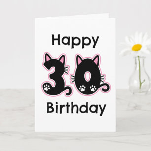 cat 30th birthday card
