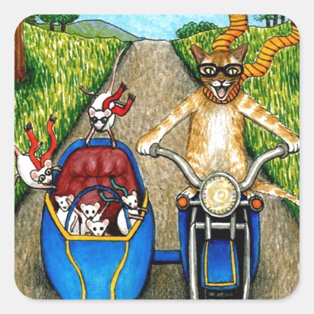 Cat 384 square sticker (Front)