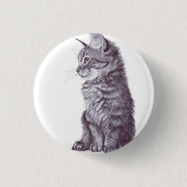 Cat 3 Cm Round Badge (Front)