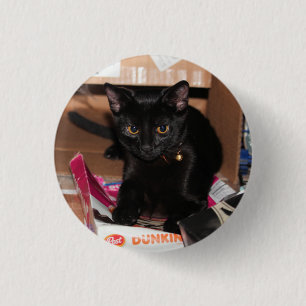 Cat 3 cm round badge