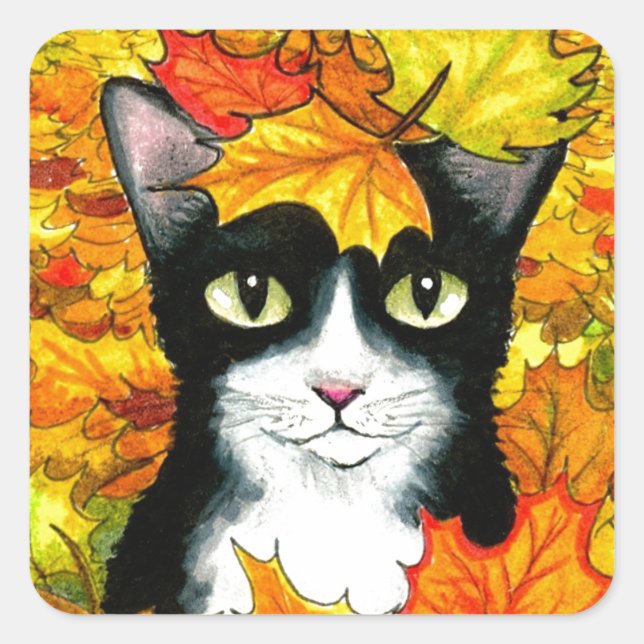 cat 447 square sticker (Front)