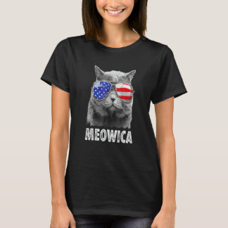 Cat 4h Of July Meowica Merica Men Usa American Fla T-Shirt