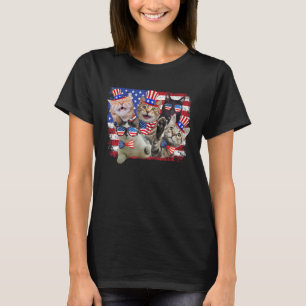 Cat 4th Of July American Flag Patriotic Cat Lover T-Shirt