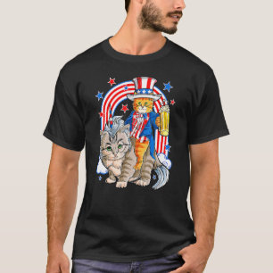 Cat 4th Of July  Caticorn Unicorn Meowica Women Me T-Shirt