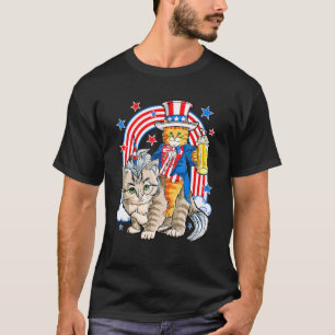 Cat 4th Of July Caticorn Unicorn Meowica Women Me T-Shirt