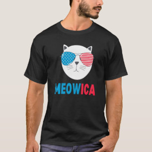 Cat 4th Of July Costume 2022 Meowica Men Women Kid T-Shirt