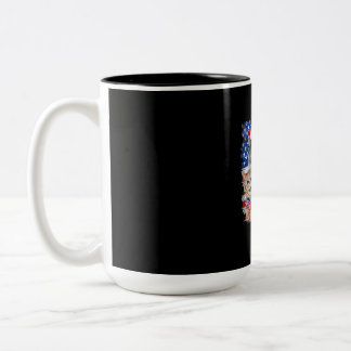 Cat 4th Of July Freedom American Flag Sunglasses Two-Tone Coffee Mug