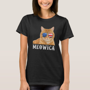 Cat 4th of July Kitten Merica USA American Flag T-Shirt