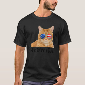 Cat 4th of July Kitten USA American Flag T-Shirt