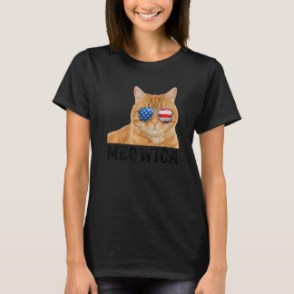 Cat 4th of July Kitten USA American Flag T-Shirt