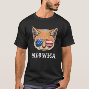 Cat 4th of July Men Women Kitten USA American Flag T-Shirt