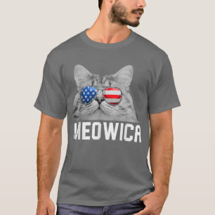 Cat 4th of July Men Women USA American Flag  T-Shirt