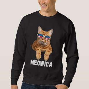 Cat 4th Of July Meowica Men Merica Usa American Fl Sweatshirt