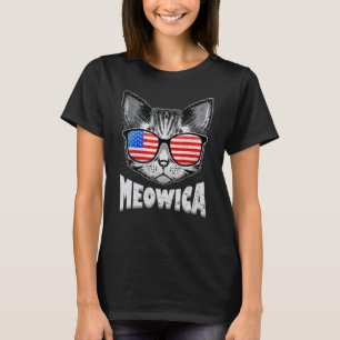 Cat 4th Of July Meowica Merica Kitty Usa American T-Shirt