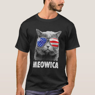 Cat 4th Of July  Meowica Merica Men Usa American F T-Shirt