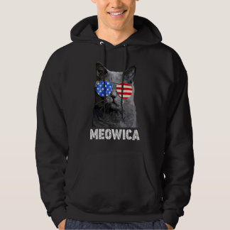 Cat 4th Of July Meowica Merica Men Usa American Fl Hoodie