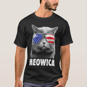 Cat 4th of July Meowica Merica Men Women American  T-Shirt